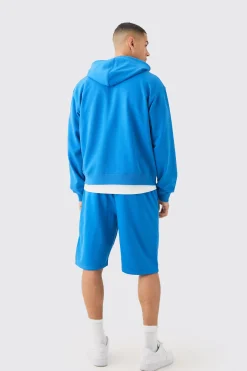 boohooMAN Oversized Boxy Zip Through Hooded Short Tracksuit | UK| Tracksuits