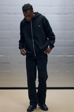 boohooMAN Oversized Boxy Zip Through Pocket Detail Hooded Tracksuit | UK| Tracksuits