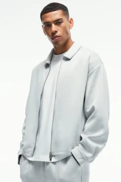 boohooMAN Oversized Boxy Zip Through Scuba Shirt | UK| Shirts|Sets & Co-Ords