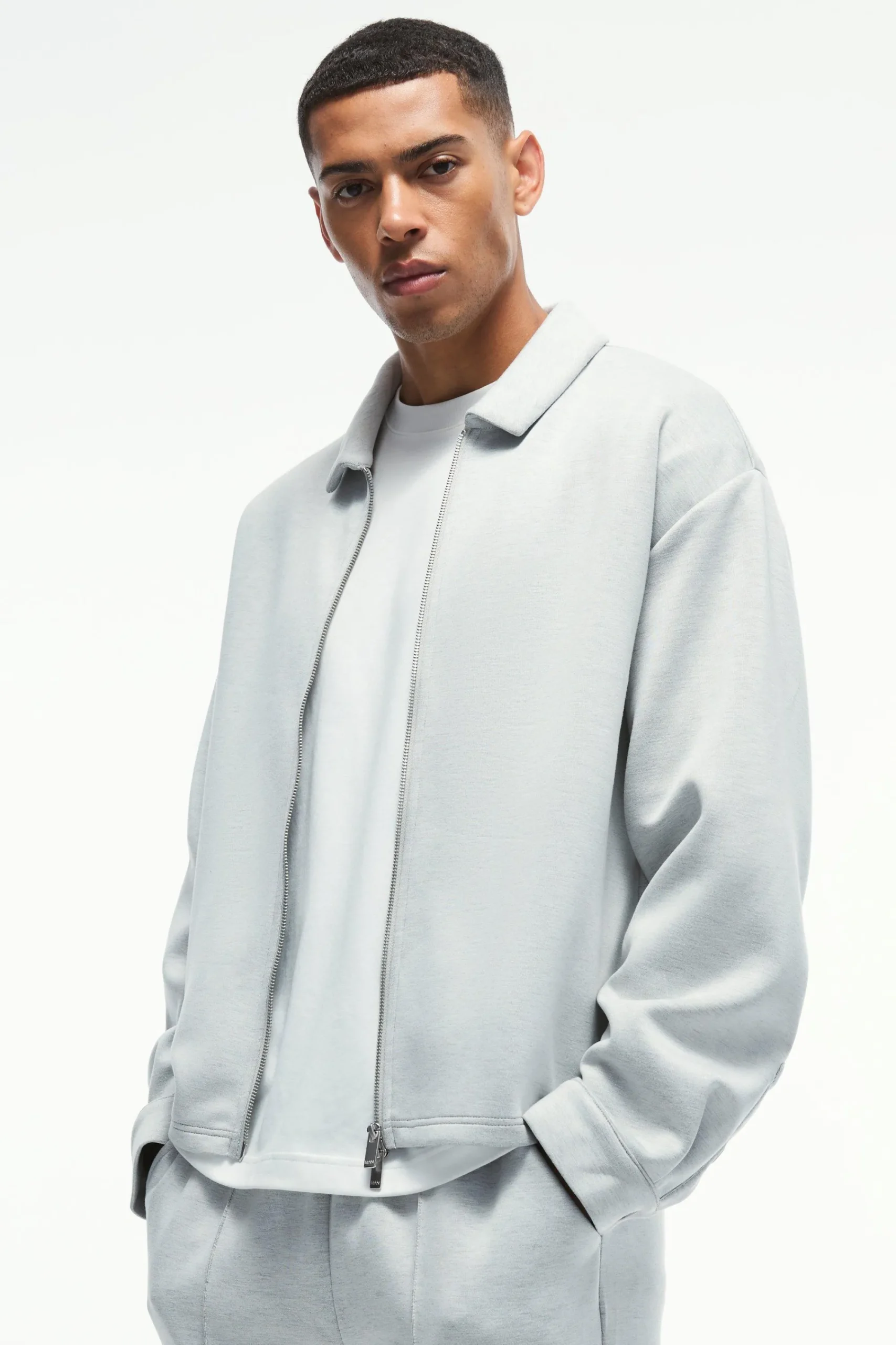 boohooMAN Oversized Boxy Zip Through Scuba Shirt | UK| Shirts|Sets & Co-Ords