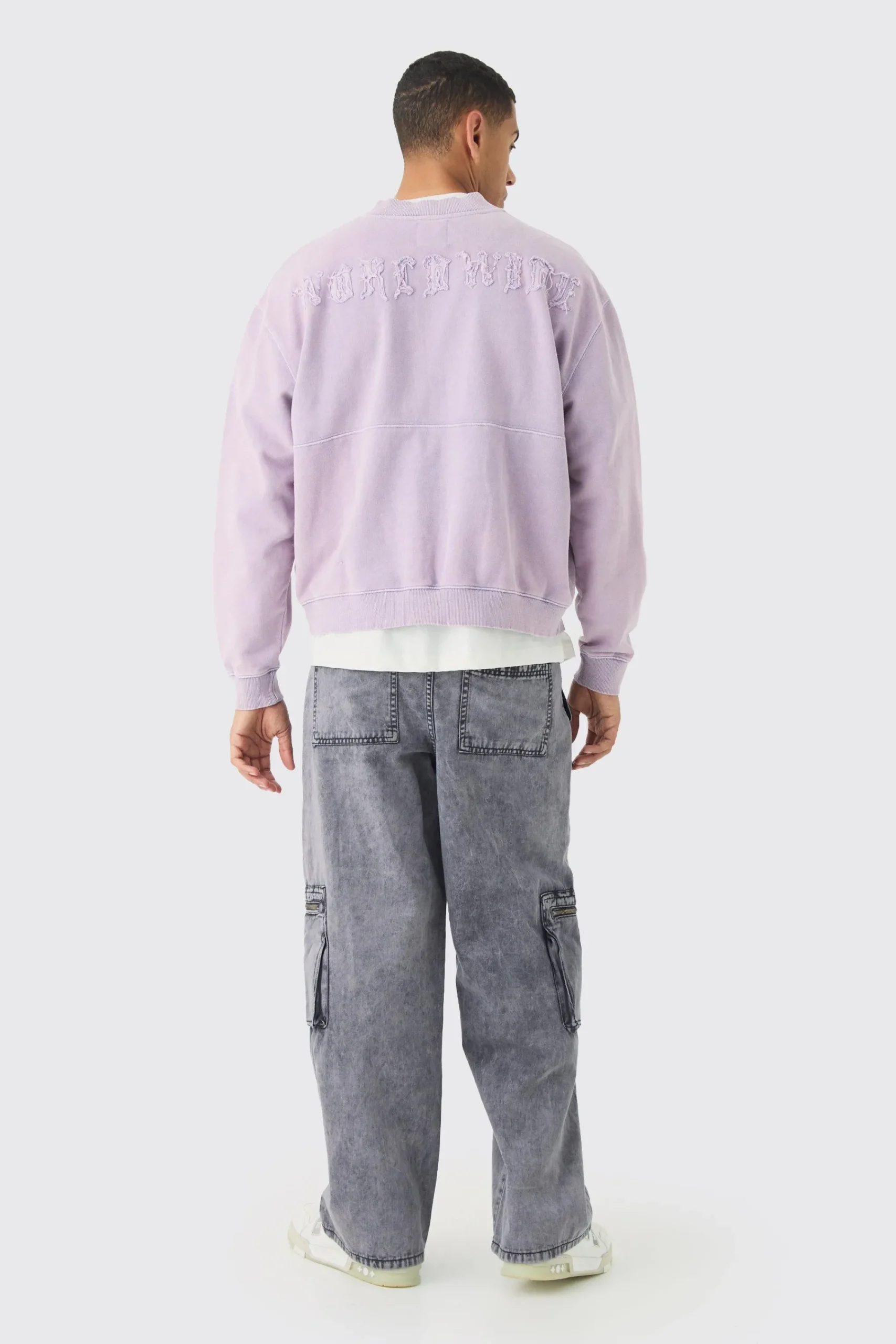 boohooMAN Oversized Boxy Zip Through Distressed Applique Bomber | UK| Coats & Jackets|Hoodies & Sweatshirts