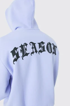 boohooMAN Oversized Boxy Zip Thru Gothic Season Hoodie | UK| Hoodies & Sweatshirts