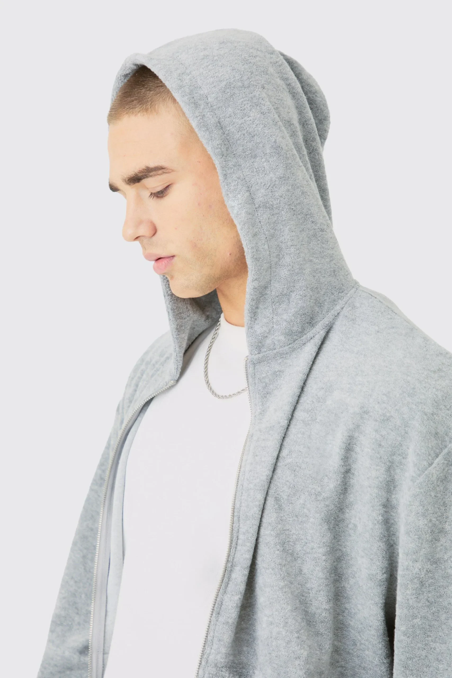 boohooMAN Oversized Boxy Zip Towelling Hoodie | UK| Hoodies & Sweatshirts