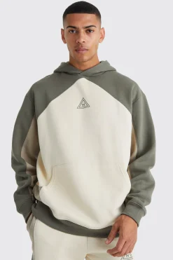 boohooMAN Oversized Branded Colour Block Hoodie | UK| Hoodies & Sweatshirts
