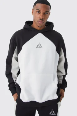 boohooMAN Oversized Branded Colour Block Hoodie | UK| Hoodies & Sweatshirts