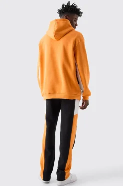 boohooMAN Oversized Branded Colour Block Relaxed Fit Hooded Tracksuit | UK| Tracksuits
