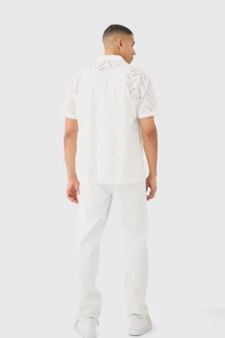 boohooMAN Oversized Broderie Shirt | UK| Shirts