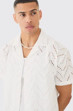 boohooMAN Oversized Broderie Shirt | UK| Shirts