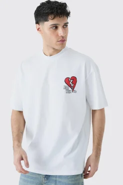 Oversized Broken Hearts T-shirt | UK^boohooMAN