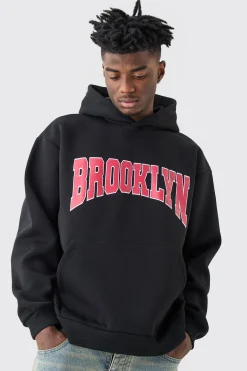 boohooMAN Oversized Brooklyn Varsity Hoodie | UK| Hoodies & Sweatshirts