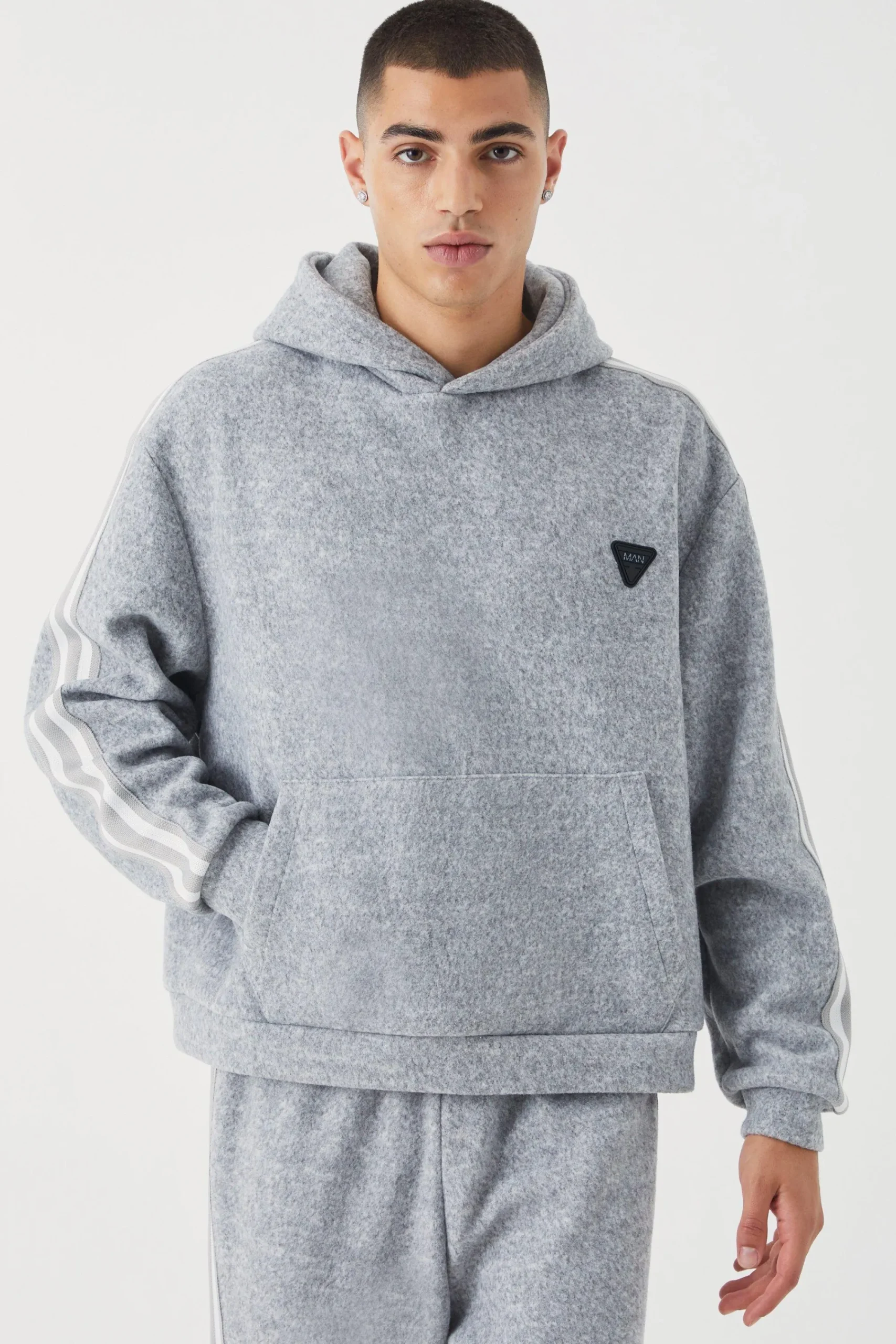 boohooMAN Oversized Brushed Heavyweight Taped Hoodie | UK| Hoodies & Sweatshirts
