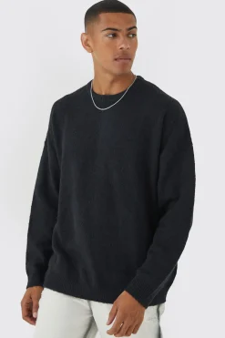 boohooMAN Oversized Brushed Yarn Crew Neck Jumper | UK| Knitwear