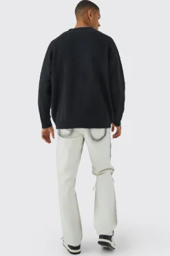 boohooMAN Oversized Brushed Yarn Crew Neck Jumper | UK| Knitwear