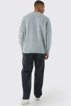 boohooMAN Oversized Brushed Yarn Crew Neck Jumper | UK| Knitwear