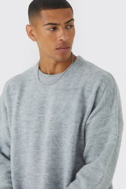 boohooMAN Oversized Brushed Yarn Crew Neck Jumper | UK| Knitwear