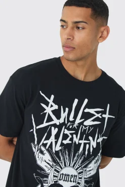 Oversized Bullet For My Valentine License Print T-Shirt | UK^boohooMAN Outlet