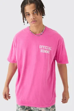 Oversized Butterfly Print Wash T-shirt | UK^boohooMAN