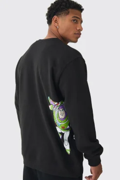 boohooMAN Oversized Buzz Lightyear Toy Story License Print Sweatshirt | UK| Hoodies & Sweatshirts