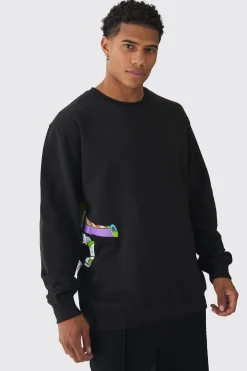 boohooMAN Oversized Buzz Lightyear Toy Story License Print Sweatshirt | UK| Hoodies & Sweatshirts