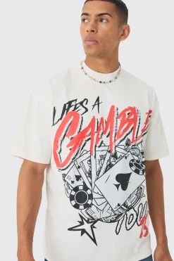 Oversized Casino Graphic T-shirt | UK^boohooMAN Best