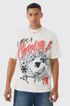 Oversized Casino Graphic T-shirt | UK^boohooMAN Best