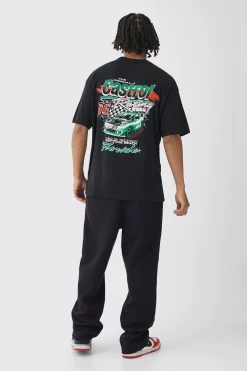 Oversized Castrol GTX License Print T-Shirt | UK^boohooMAN Outlet