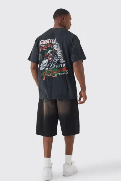 Oversized Castrol Racing Wash License T-shirt | UK^boohooMAN Clearance