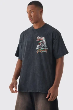 Oversized Castrol Racing Wash License T-shirt | UK^boohooMAN Clearance