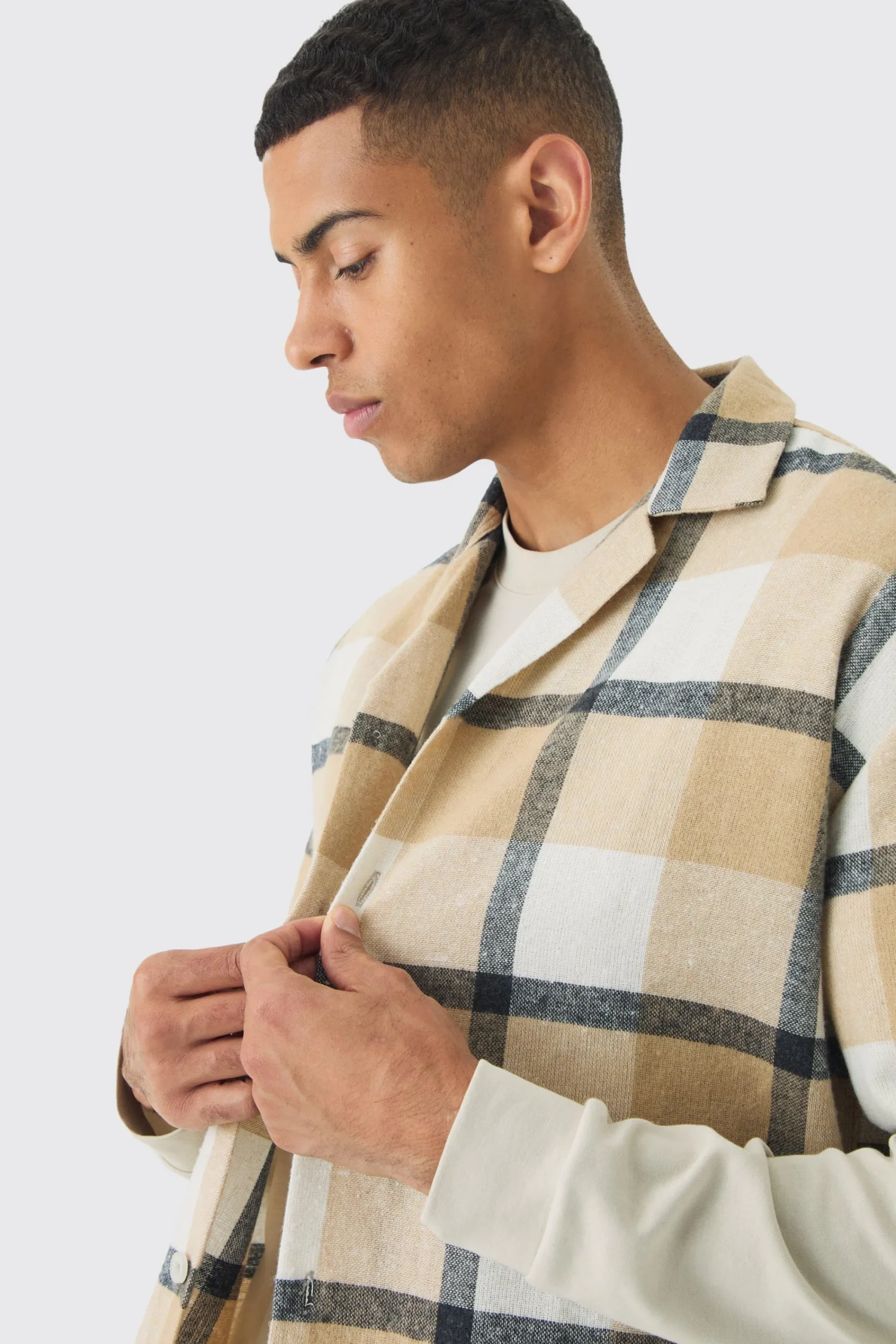 boohooMAN Oversized Check Revere Shirt | UK| Shirts
