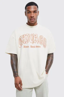 Oversized Chicago Print T-shirt | UK^boohooMAN Outlet