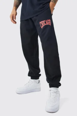 boohooMAN Oversized Chicago Varsity Jogger | UK| Trousers|Joggers
