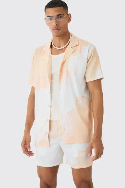 boohooMAN Oversized Cloud Short Sleeve Satin Shirt & Short Set | UK| Sets & Co-Ords