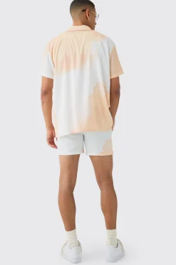 boohooMAN Oversized Cloud Short Sleeve Satin Shirt & Short Set | UK| Sets & Co-Ords