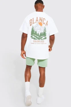 Oversized Colorado Mountains Graphic T-shirt | UK^boohooMAN Clearance