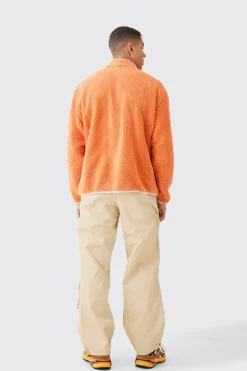 boohooMAN Oversized Contrast Borg Jacket | UK| Coats & Jackets