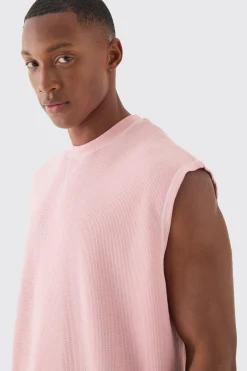 Oversized Contrast Waffle Tank | UK^boohooMAN Clearance