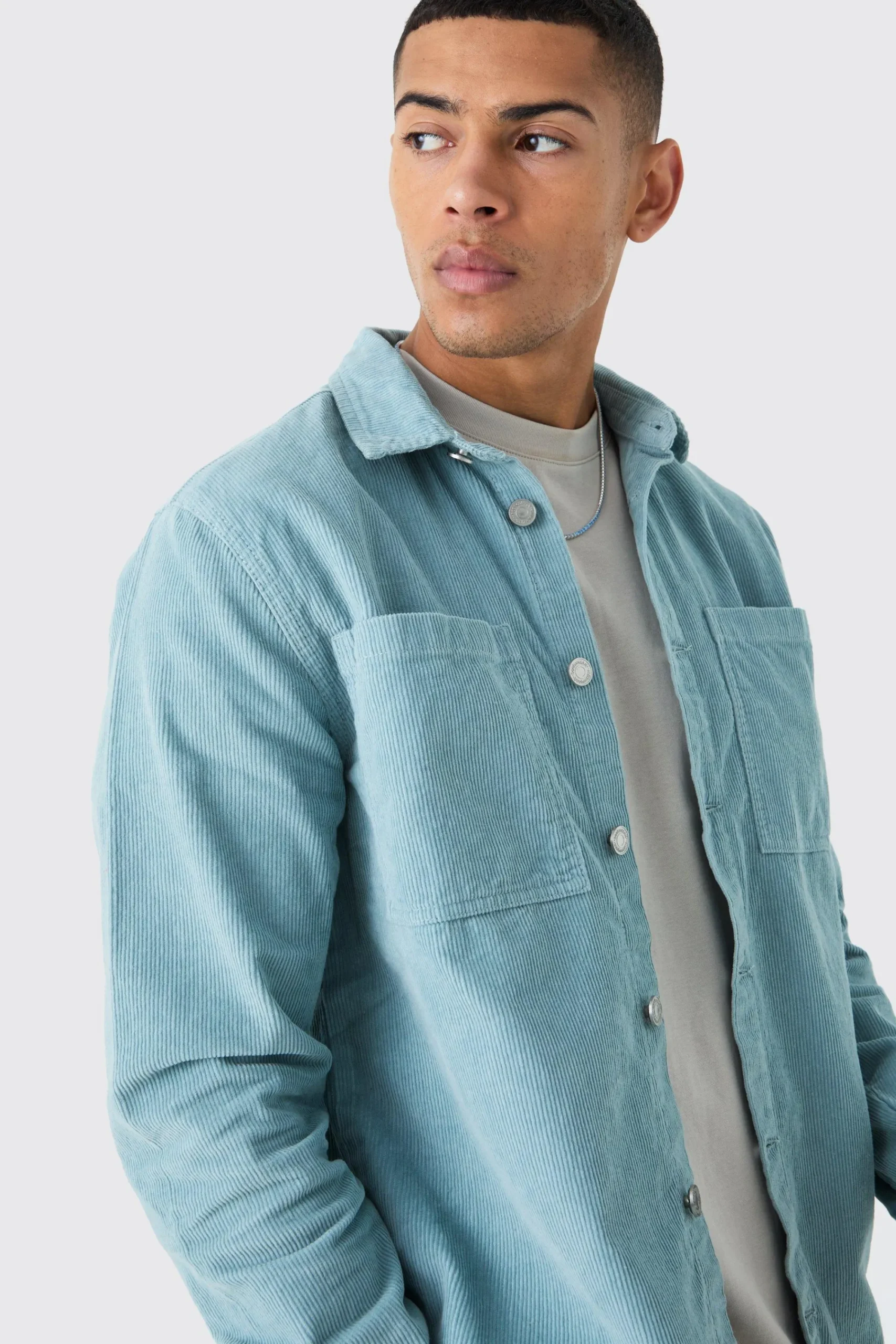 boohooMAN Oversized Cord Shirt In | UK| Shirts