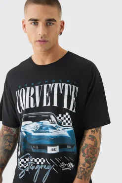 Oversized Corvette License T-shirt | UK^boohooMAN Hot
