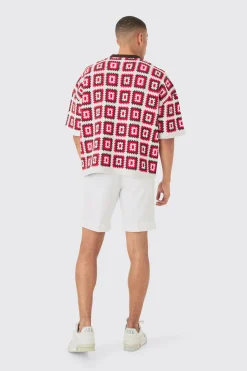 Oversized Crochet Knit T-shirt | UK^boohooMAN Online