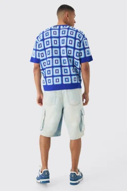 Oversized Crochet Knit T-shirt | UK^boohooMAN Clearance