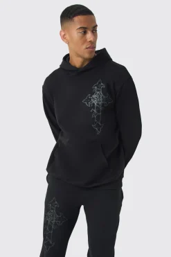 boohooMAN Oversized Cross Print Tracksuit | UK| Tracksuits