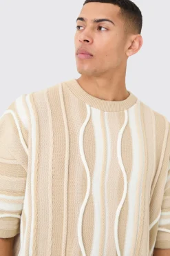 Oversized 3d Jacquard Knit T-shirt | UK^boohooMAN Outlet