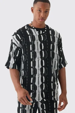 Oversized 3D Knitted T-shirt | UK^boohooMAN Discount