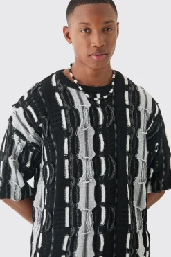 Oversized 3D Knitted T-shirt | UK^boohooMAN Discount