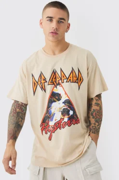 Oversized Def Leppard Tour Wash License T-shirt | UK^boohooMAN