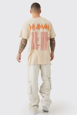 Oversized Def Leppard Tour Wash License T-shirt | UK^boohooMAN