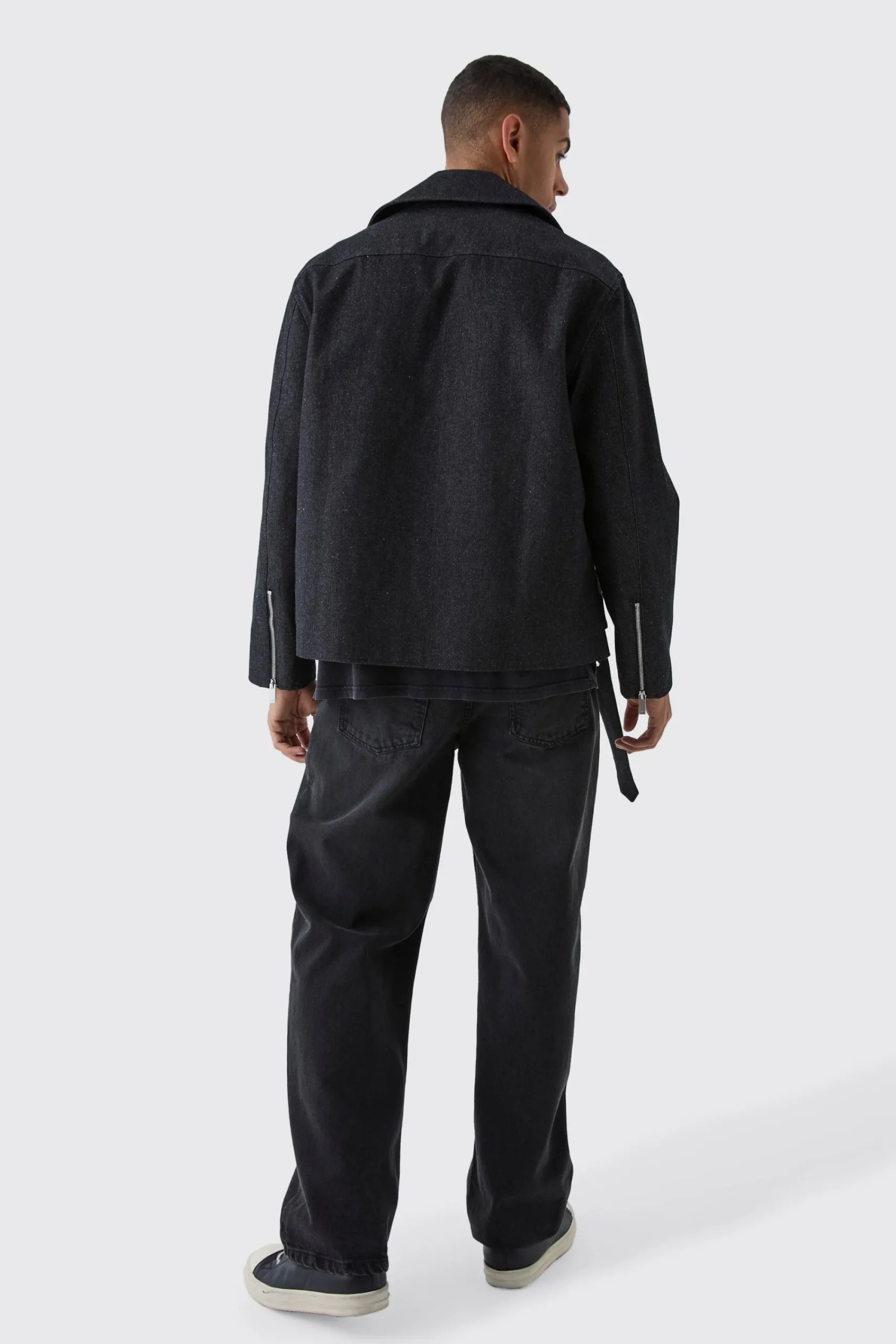 boohooMAN Oversized Denim Biker Jacket | UK| Coats & Jackets