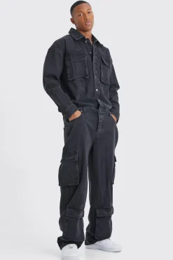 boohooMAN Oversized Denim Boilersuit | UK| Jeans