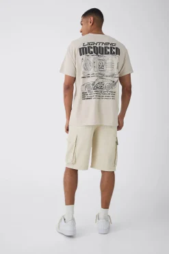 Oversized Disney Cars Wash License Print T-shirt | UK^boohooMAN Outlet