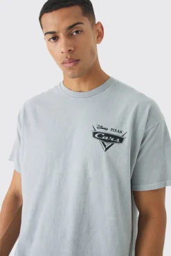 Oversized Disney Cars Wash License Print T-Shirt | UK^boohooMAN New